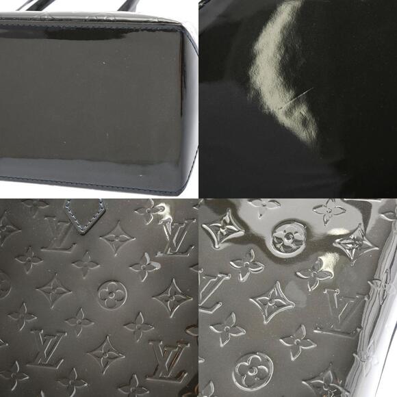 Louis Vuitton Vernis Wilshire Tote Blue Infini Black Monogram Handbag - Picture 10 of 11